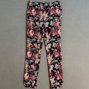 Soft Surroundings Floral Print Pants Women Tall Small Black Red Purple Stretch